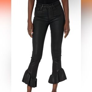 Paige black leather jeans